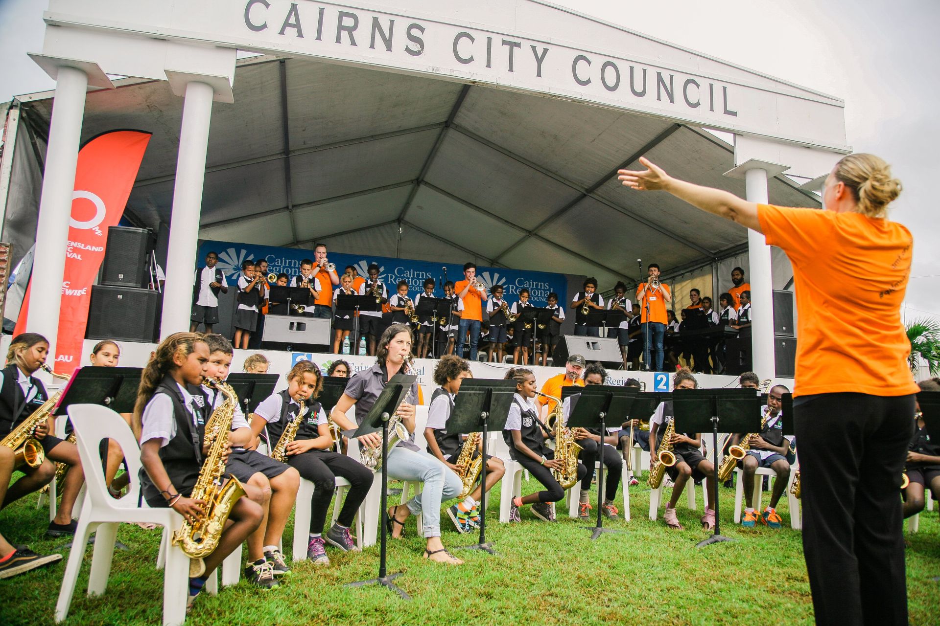 Image of students in a band playing music as part of their Australian Curriculum
