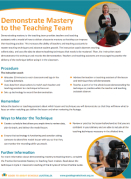 Demonstrate Mastery to the Teaching Team Practice Card