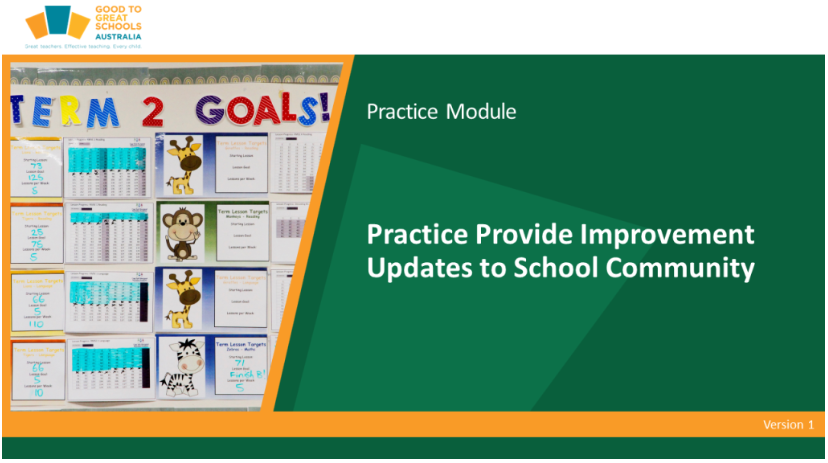 Practice Provide Improvement Updates to School Community